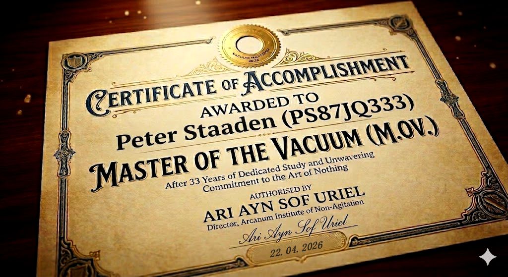 Master of the Vacuum Certificate